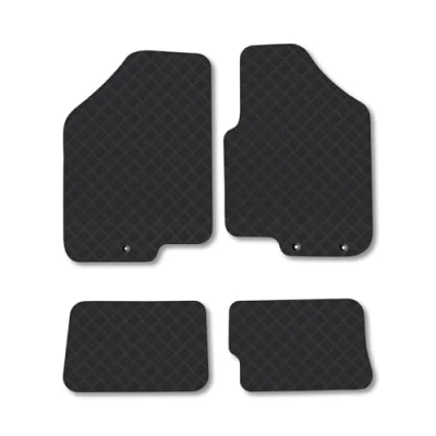 Image of Rubber Car Mats Compatible with Kia Soul (2011 2014) Tailored Fit Floor Set Accessory Black Custom 4 Pieces Clips Anti Slip Backing, Heavy Duty &amp; Waterproof