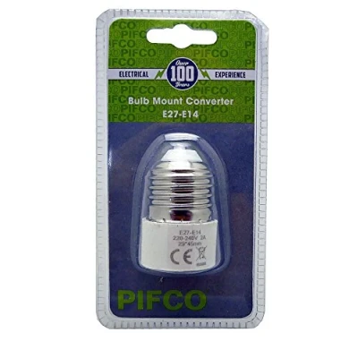 Image of PIFCO Converter E27 E14 to Convert Large Edison Screw Small ELA1172