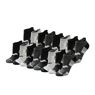 Image of Saucony Women&#039;s Multipack Performance Heel Tab Athletic Socks, Black White Assorted (16 Pairs), M