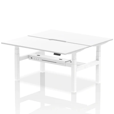 Image of Air B2B 1600x800 Adjustable 2P Bench Desk Scalloped White/White