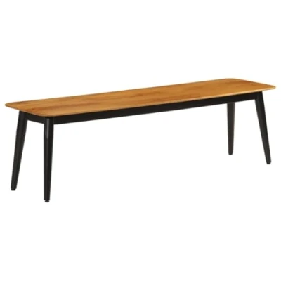 Image of vidaXL Solid Mango Wood and Iron Dining Bench Versatile Seating for Hallway, Living Room, or Garden Brown, Industrial Style