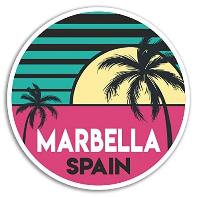 Image of 2 x 10cm Marbella Spain Vinyl Stickers Travel Sticker Laptop Luggage #18576 (10cm Wide)