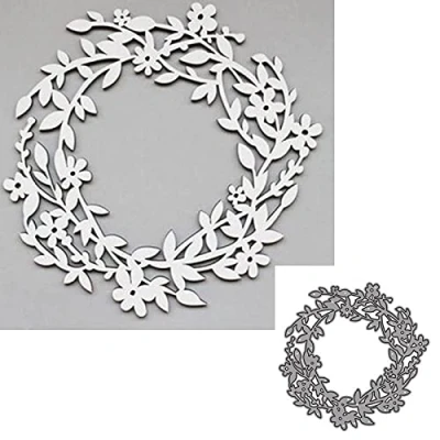 Image of Cutting Dies for Card Making, YunTrip Flower Wreath Metal Die Cuts Stencil DIY Scrapbooking Album Embossing Photo Crafts Paper Cards Decorative Craft