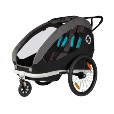 Image of Hamax Traveller Child Bike Trailer Petrol Black/Grey