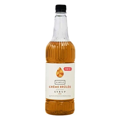 Image of Simply Sugar Free Crème Brulee Syrup, Low Calorie, Vegan &amp; Nut Flavoured Syrup for Coffee, Cocktails Baking (1 Litre)
