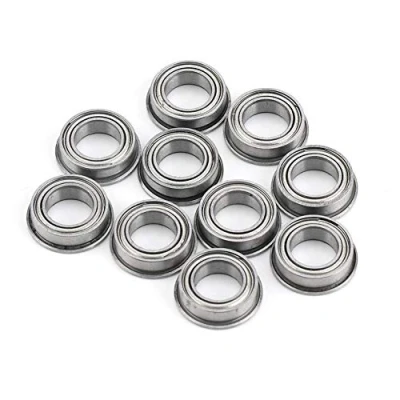 Image of Ball Bearings, 10Pcs Stainless Steel MF106ZZ Flanged 6x10x3mm Mini Metal Shielded Bearings Fit for Industrial Machinery