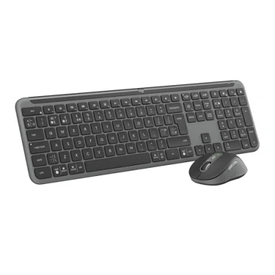Image of Logitech MK950 Signature Slim Wireless Keyboard and Mouse Combo, Sleek Design, Quiet Typing Clicking, Switch Across Three Devices, Bluetooth, Multi OS, Windows Mac, QWERTY UK Layout Graphite