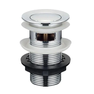 Image of BAYSTONE Slotted Basin Waste Pop Up Click Clack Plug with Overflow Bathroom Sink Wastes Chrome
