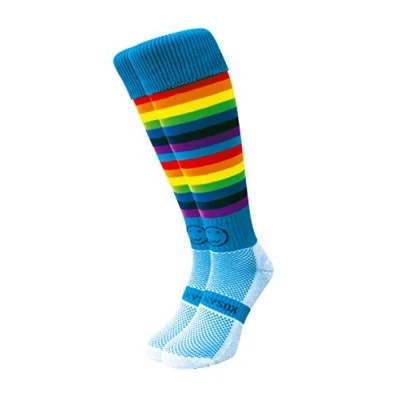 Image of WackySox Double Rainbow Knee Length Rugby Socks, Hockey Sports Socks