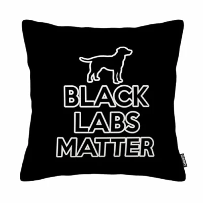 Image of GSRONY Dog Lover Throw Pillow Covers Black Labs Matter Cushion Case Home Decor Pillowcase 18x18 Inches