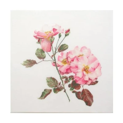 Image of Thea Gouverneur Rosa Leersum On Aida Cross Stitch Kit 17.5 x inch 18 Count, Pink, OSFA