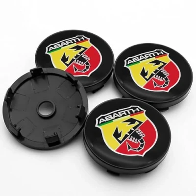 Image of 4 Pcs Car Hub Centre Caps for Abarth 695 60mm, Wheel Covers Center Badge Wheels Auto Parts Tire Accessories