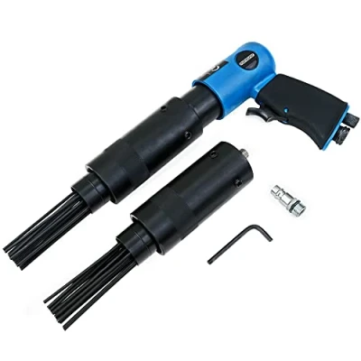 Image of MONZANA® Pneumatic Needle Scaler with Replacement Head Attachment Compressed Air Powered Tools 4000 RPM to 260 l/min Gun Paint Rust Remover Rubberised Handle
