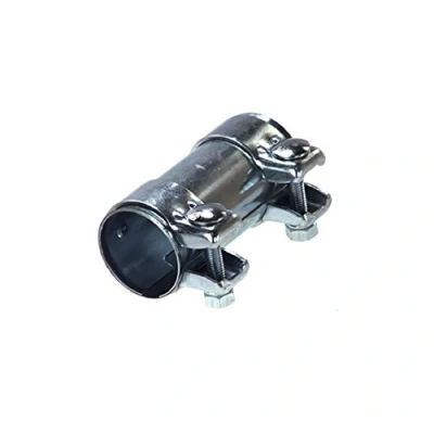 Image of Exhaust Pipe Connector Steel Tube Clamp with Screws Adapter Sleeve Joint Coupler (55mmx60.5mm 90mm)