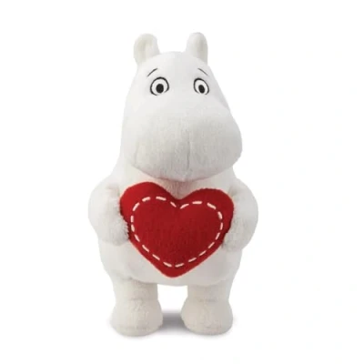 Image of AURORA, 61554 Moomin Standing with Heart 6.5In Soft Toy, White, 6. 5In