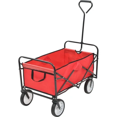 Image of vidaXL Folding Hand Trolley Steel Red
