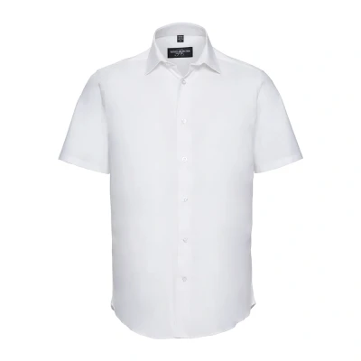 Image of Russell Athletic Collection Mens Fitted Short Sleeved Shirt (White) Size Large