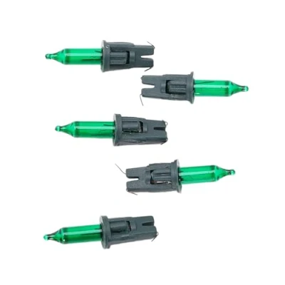 Image of Christmas Concepts® Pack of 5 Green Push in Spare Bulbs 2.5v 0.35w Replacement