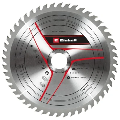 Image of Original Einhell Circular Saw Blade 216 x 30 mm (Diameter mm, Intake 48 Set Teeth, Cutting Width 2.4 for Pull Mitre Saws, Chop Saws and with Top Table)