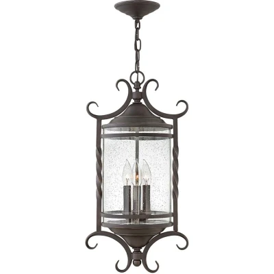 Image of Hinkley Casa Outdoor 3 Light Chain Lantern Olde Black IP44