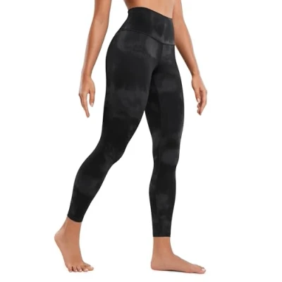 Image of CRZ Yoga Women&#039;s Butterluxe Leggings 25&#039;&#039; High Waisted Workout Gym Buttery Soft Pants Black Tie Dye Flowers 10