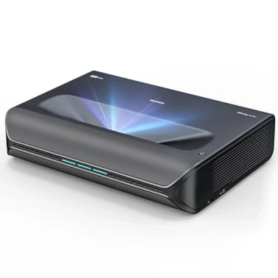 Image of NexiGo Aurora Pro, Ultra Short Throw 4K Tri Color Laser Projector, 2400 Lumens, Screen Adoption, Dynamic Dimming, Dolby Vision &amp; Atoms, HDR10, HLG, Active 3D, 60W Speakers, UST TV