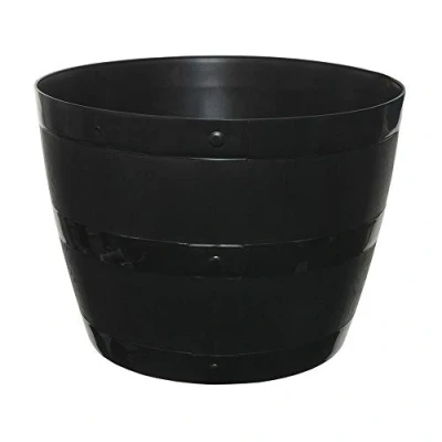 Image of Whitefurze 34cm Barrel Planter, Black