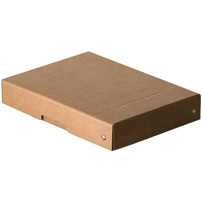 Image of FALKEN Original PureBox Nature. made in Germany, 40 mm high, DIN A5. Storage box with lid of sturdy cardboard, vegan gift box, transport all purpose Brown