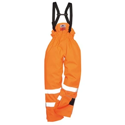 Image of Portwest Bizflame Rain Unlined Hi Vis Antistatic FR Trouser, Size: M, Colour: Orange, S780ORRM