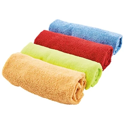 Image of Amtech Multi Purpose Microfibre Cloths for Variety of Cleaning Tasks, Anti Static and Easily Traps Dirt without Damaging Surfaces, Vibrant Colours, Washable Reusable (4 Pack)