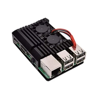 Image of RLTech Case for Raspberry Pi 3 Model B+, Aluminum Alloy with Dual Fan Heatsinks 3/2 B (Black)