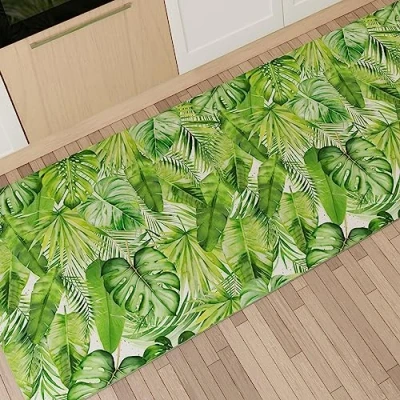 Image of PETTI Artigiani Italiani Kitchen Rug, Washable Non Slip Runner 52 x 240 cm, Tropical Design 05, 100% Made in Italy
