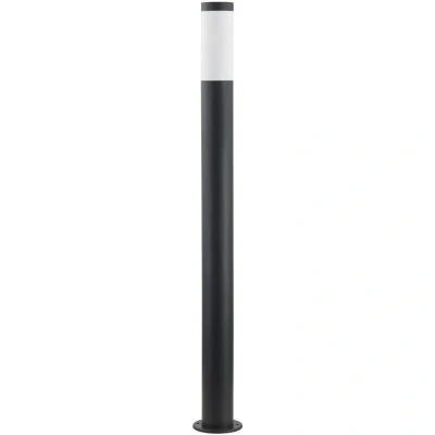 Image of Lindby Statius path lamp, black/opal, iron, 100 cm