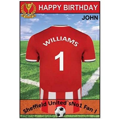 Image of Personalised Sheffield United Jersey Birthday Card (19 20)