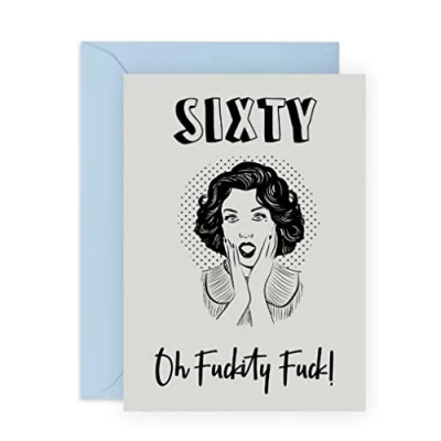 Image of Central 23 60th Birthday Cards For Women Vintage Theme Funny Card Mum Aunt Nan Age 60 Sixty Comes With Fun Stickers