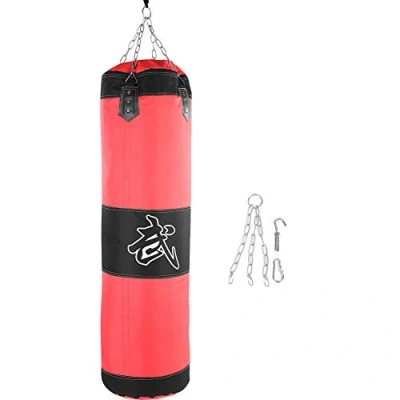 Image of DEWIN Punching Bag, Training Fitness Boxing Hook Kick Sandbag, Fight Karate Punch Sandbag for MMA, Kickboxing, Muay Thai, Martial Arts (Red,1.0m)