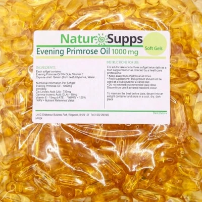 Image of NaturSupps Evening Primrose Oil 1000 mg, Cold Pressed, Omega 6 GLA, 365 Softgel Capsules
