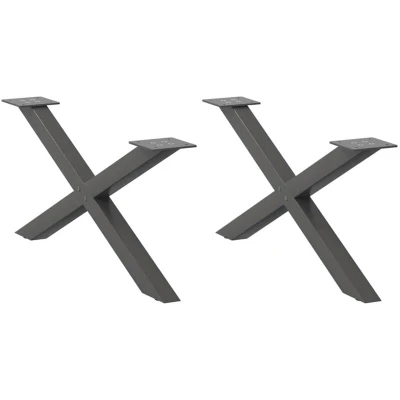 Image of vidaXL Coffee Table Legs X Shaped 2 pcs Anthracite 70x(30 31) cm Steel