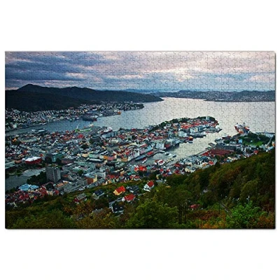 Image of Norway Bergen Jigsaw Puzzle for Adults 1000 Piece Wooden Travel Gift Souvenir