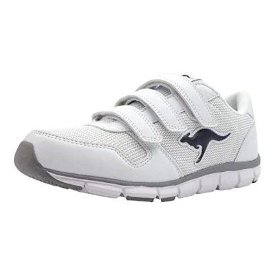 Image of Kangaroos K bluerun 701 B, Unisex Adults&#039; Low Top Sneakers, White Weiß (white/dk Navy 042), 3.5 UK (36 EU)