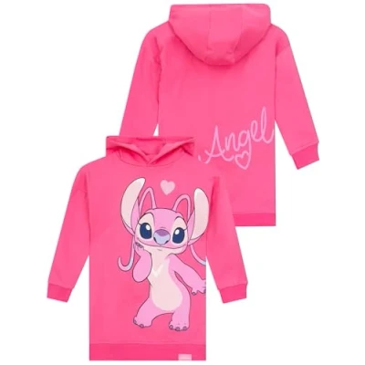 Image of Disney Stitch Hoodie Longline Girls Clothes For Pink 7 8 Years