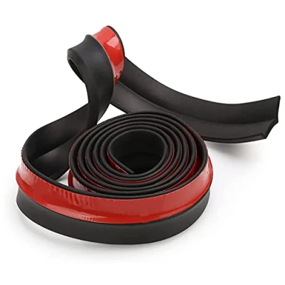 Image of Black Door Sill Protector Stickers, Rubber Scratch Protection Strip, Skirt Rubber, Universal Car Front Rear Bumper for and