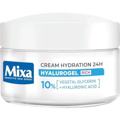 Image of MIXA Hyalurogel Rich MOISTURISING iv Cream sensitive skin dehydrated 50ml