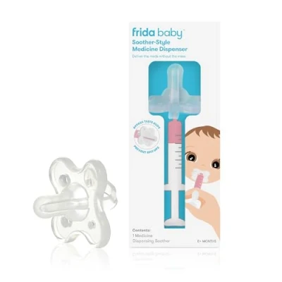 Image of Frida Baby MediFrida Medicine Dispenser Dummy, Suitable for Newborns and Babies, Use with any Standard Syringe, Mess &amp; Fuss Free