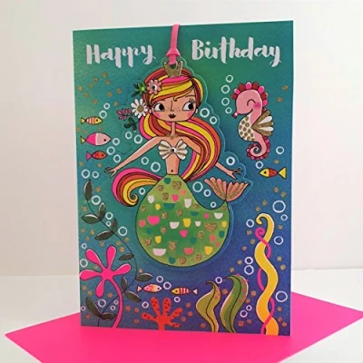 Image of Rachel Ellen Designs Marigold Range Birthday Wishes Seahorse Greeting Card MARG8