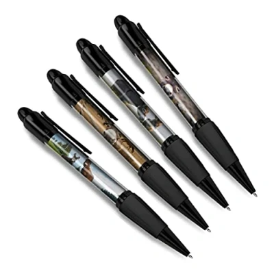 Image of DV DESIGN Set of 4 Donkey Black Ballpoint Pens Animals Foal Horse Farm Farming Farmer Friends Boys Girls Men Women Theme Pen #79371