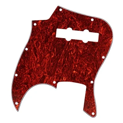 Image of Red Tortoise Shell Pickguard Scratch Plate 3 Ply 10 Hole For Jazz J Bass Guitar