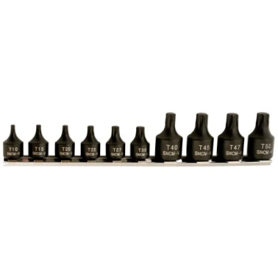 Image of Laser Tools Low Profile Star Socket Bit Set 1/4&quot;D 3/8&quot;D 10 Piece