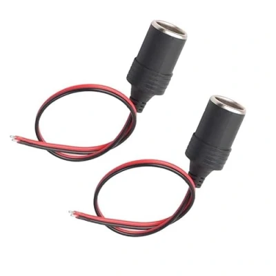 Image of 2 Pack Car Cigarette Lighter Female Socket Extension Cable,12V Charger Power Cable Plug Adapter