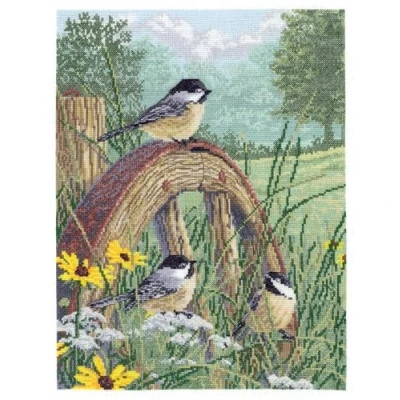 Image of Janlynn Meadow&#039;s Edge Cross Stitch Kit 11 inch x 14 Count, Other, Multicoloured, 21.59x28.19x1.27 cm